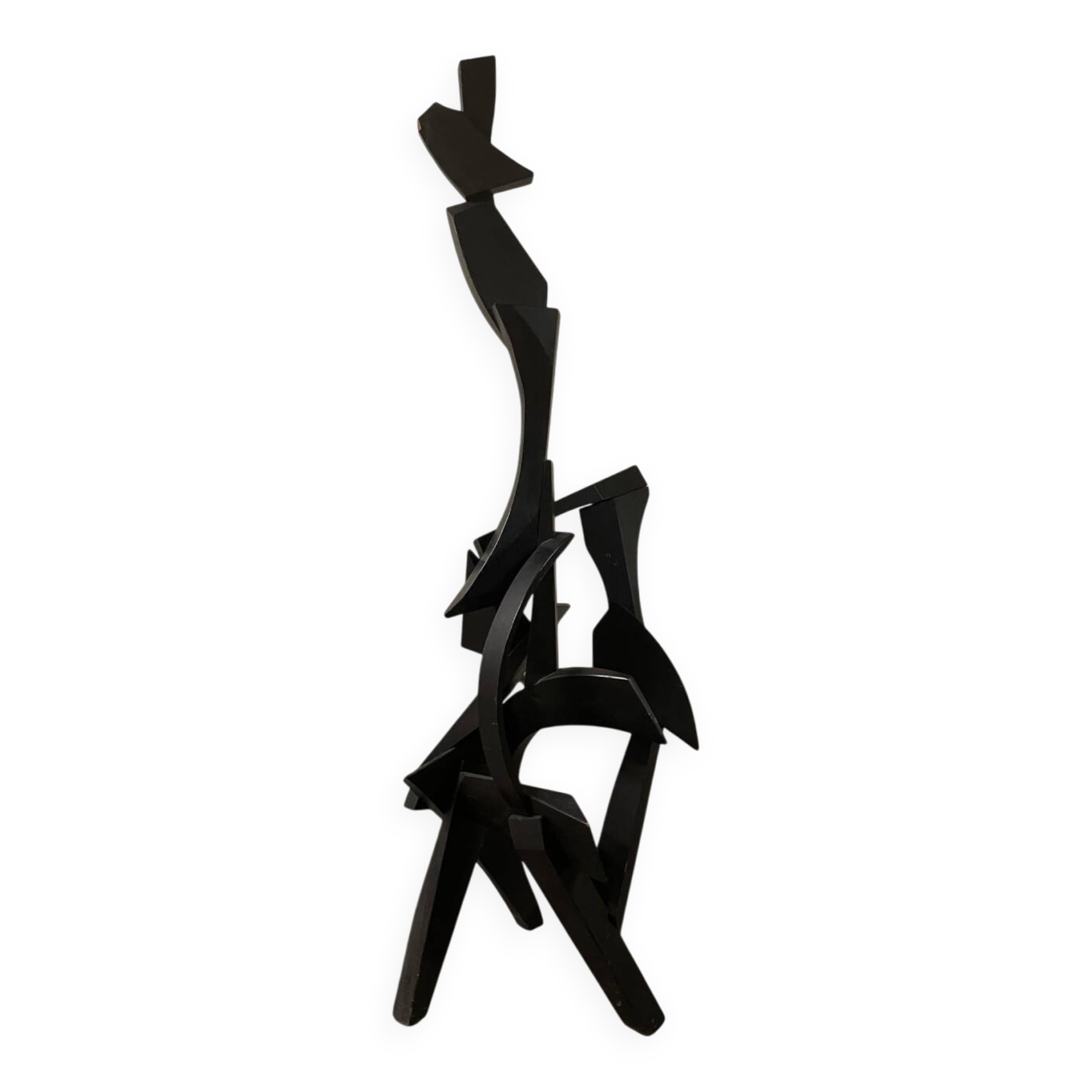 Large abstract sculpture in painted wood