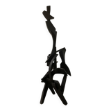 Large abstract sculpture in painted wood