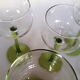5 glasses with feet vintage white wine