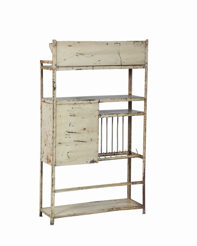 Kitchen furniture old metal patine white casse