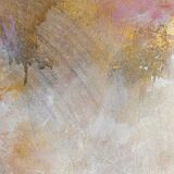 Toile d'art abstrait moderne or et nude rose acrylique Some Day Soon  50 x 70cm, pièce unique