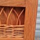 Commode vintage pied compas et rotin