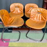 Gaston Rinaldi. Suite of 4 vintage design chairs "Sabrina".