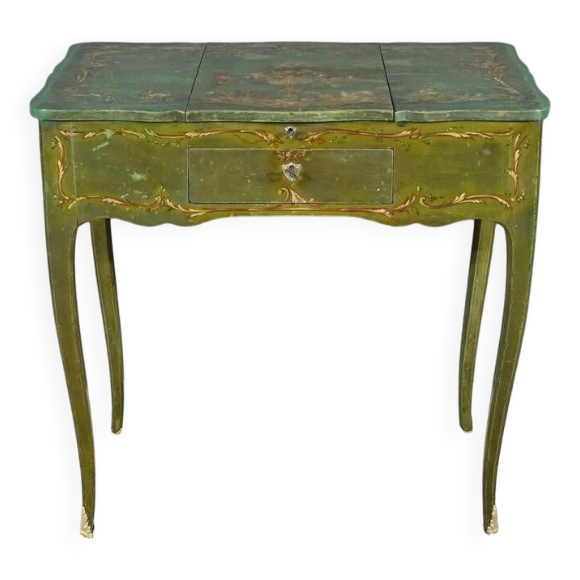 Small Painted Oak Dressing Table, Louis XV style – Late 18th century