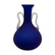 Large vase - sanded blue glass