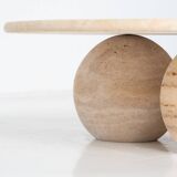 Contemporary Round Travertine Coffee Table, Italy