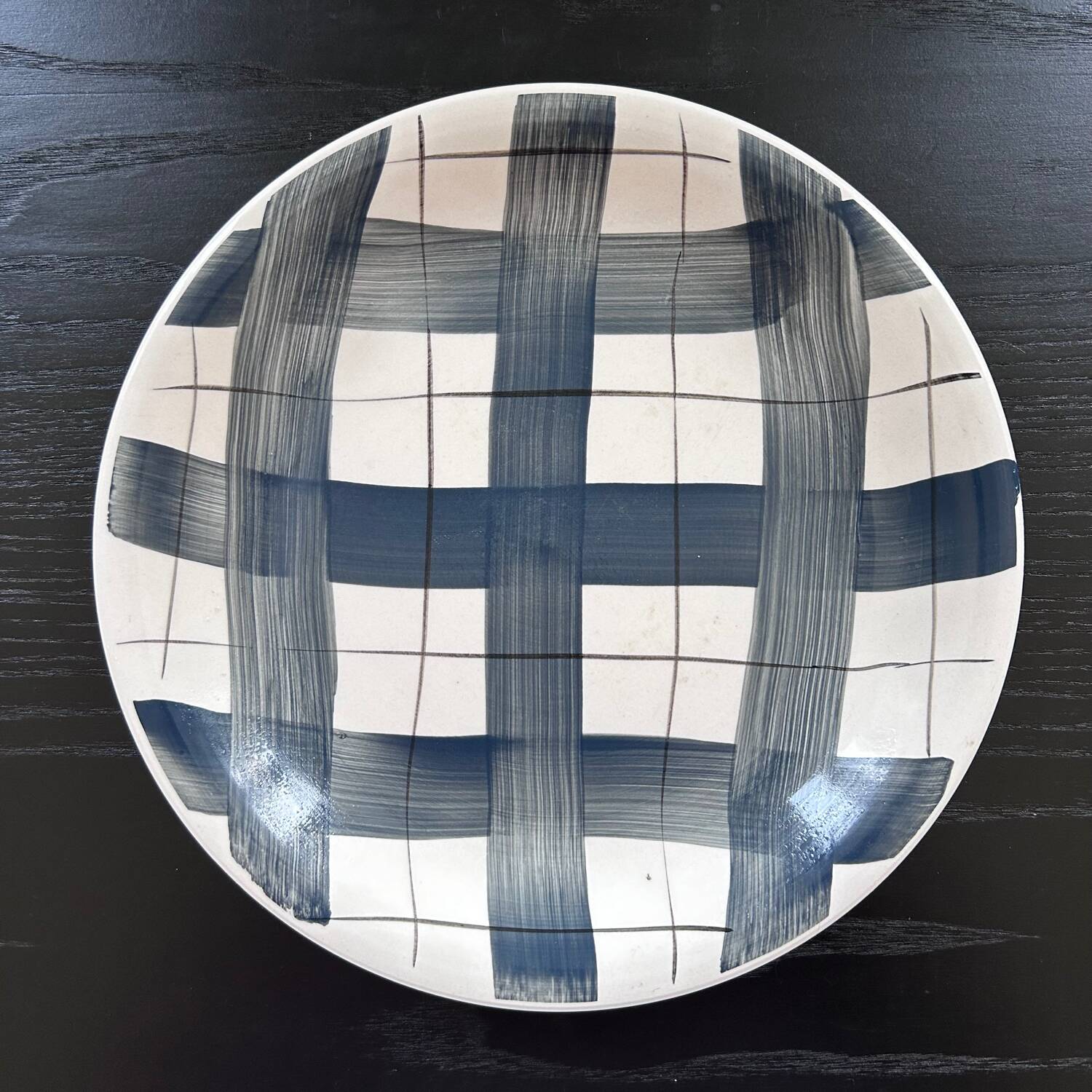 Black and white checkered dish