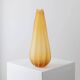 Grand vase en verre de Murano vintage, dégradé jaune-orange, italien des années 1960, forme sculpturale en goutte d'eau.