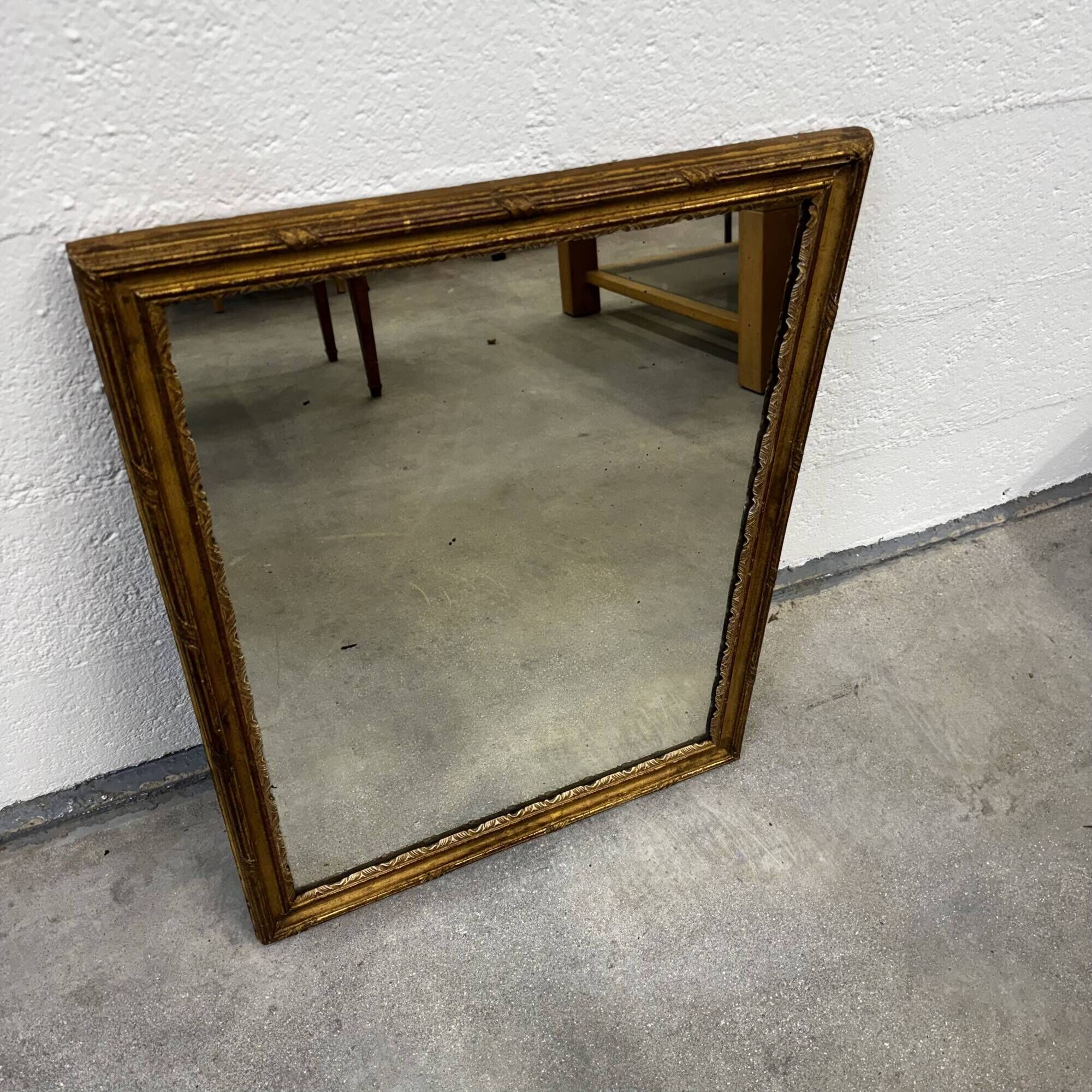 Superb antique mirror with a gilded frame – Maison Lebrun Paris (since 1847)