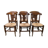Set de 6 chaises paillées Louis Philippe