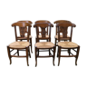 Set de 6 chaises paillées Louis Philippe