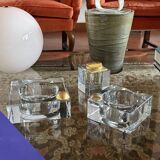 Hollywood regency glass smoking set, France 1970s