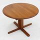 Vintage Danish round extendable dining table solid teak 1960s
