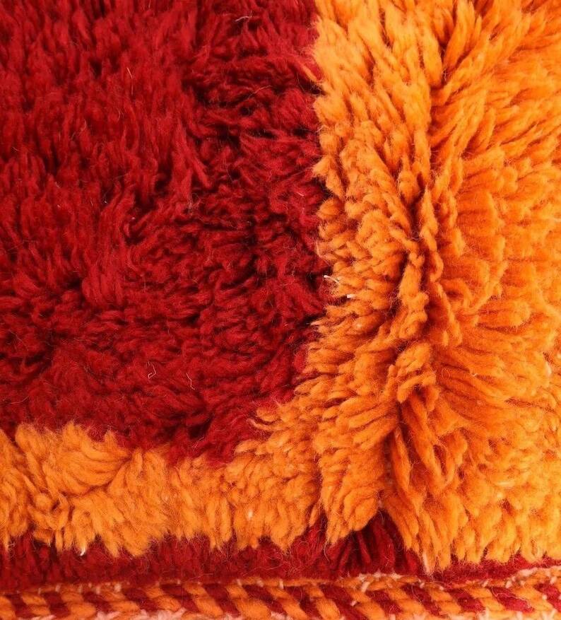 Vintage Moroccan Berber rug red orange 300x200 cm – handmade wool