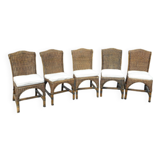 set of 5 rattan chairs