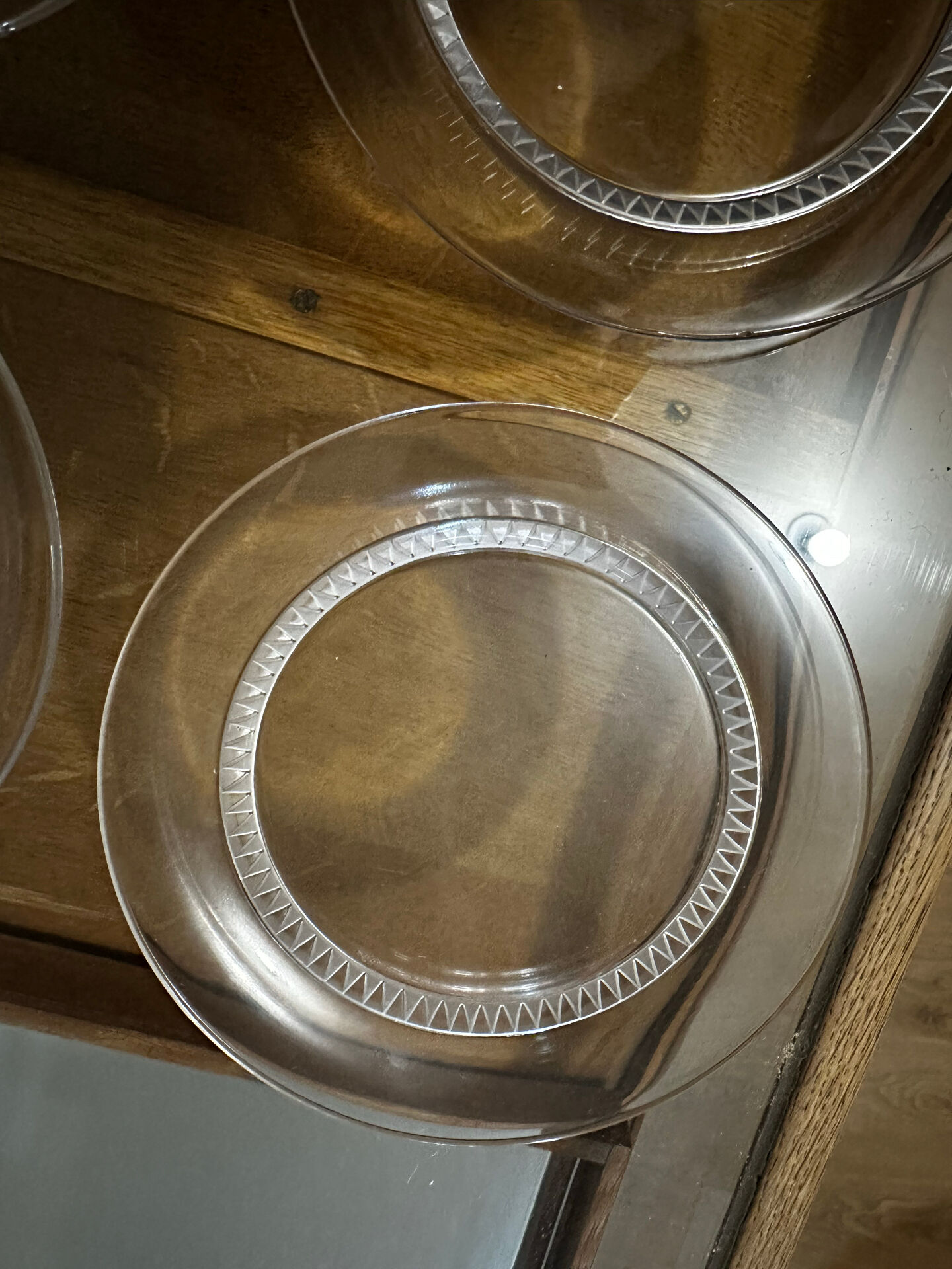 6 Starter/Dessert Plates Lalique France Model Bourgueil