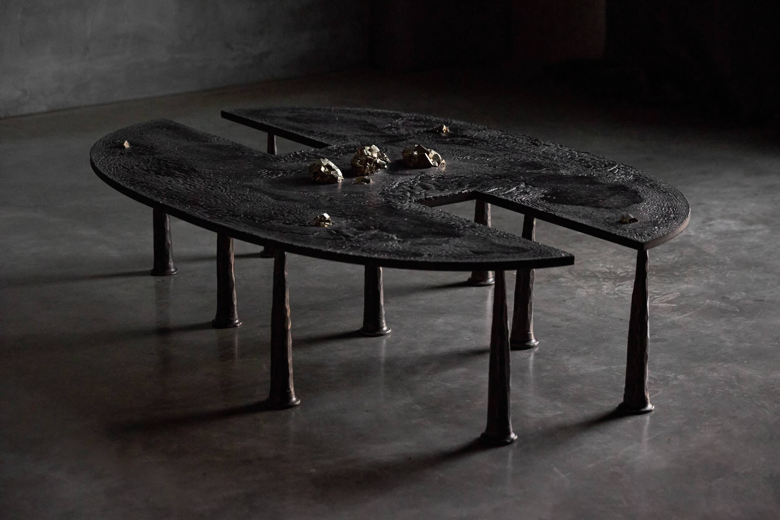 Thomas Serruys iron brutalist coffee table, Belgium, 2019