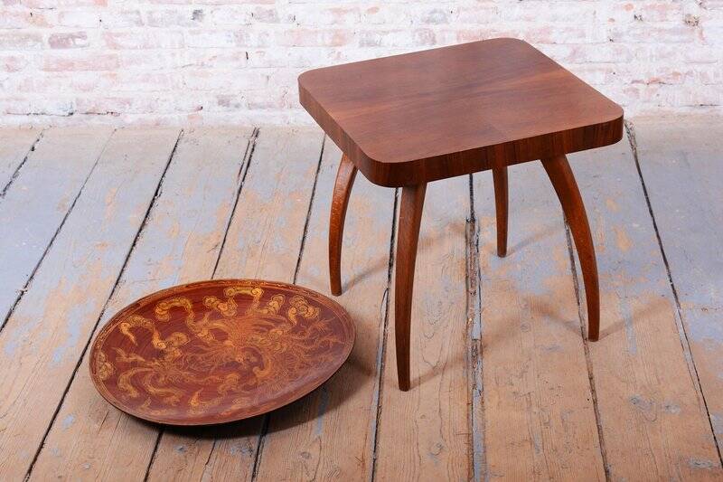 Asian Plate in Lacquered Wood, China, 1920s