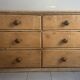 Vintage solid pine English trade counter furniture
