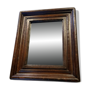 Antique Huguenot style solid wood mirror