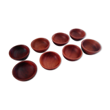 Set of 8 cups in exotic wood
