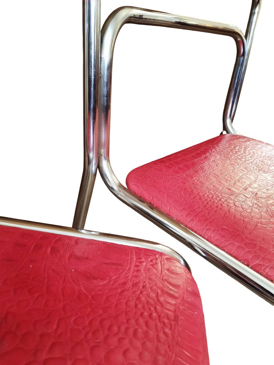 2 chaises en cuir, années 60-70