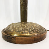 Brutalist brass palm tree floor lamp Hollywood Regency 1970s