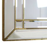 Large faceted deknudt mirror xl hollywood regency design