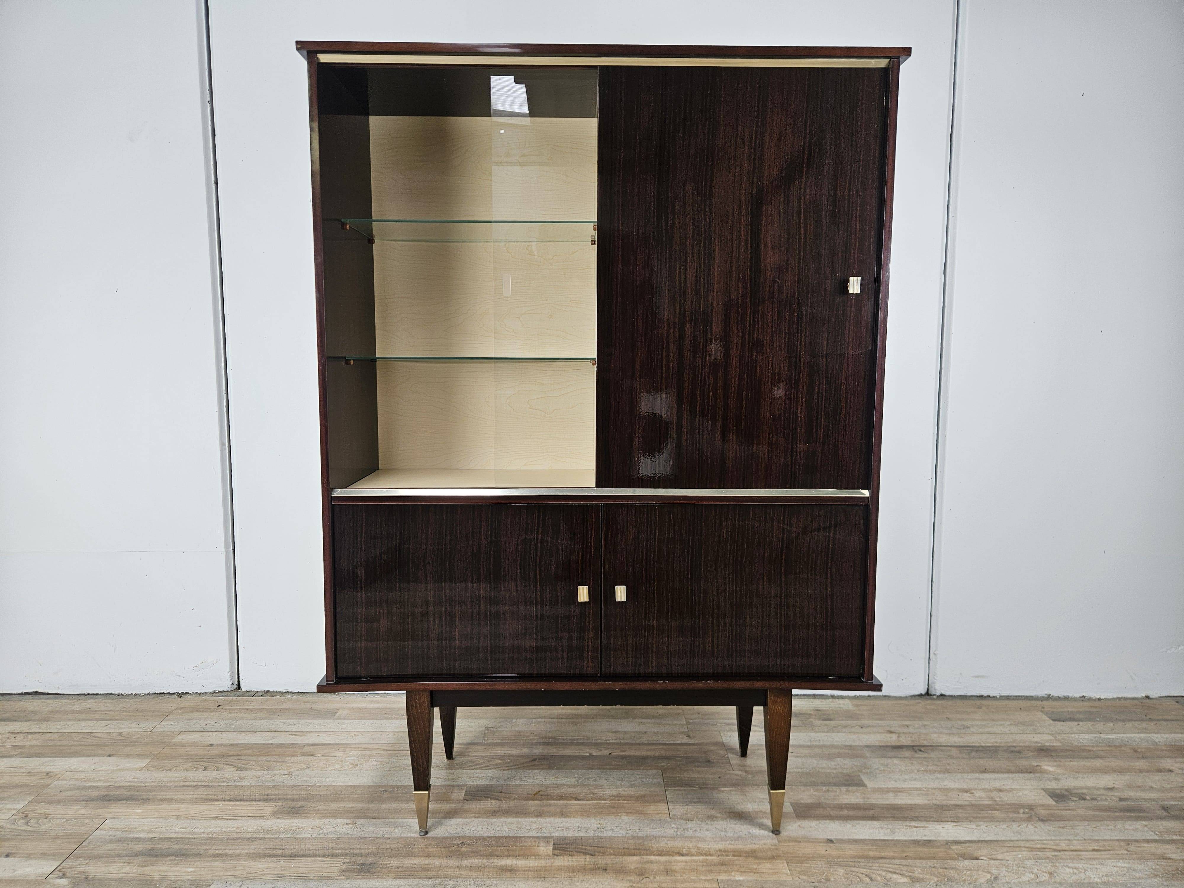 1950s rosewood display cabinet