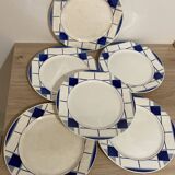 6 Earthenware Flat Plates by DIGOIN SARREGUEMINES EFEL model