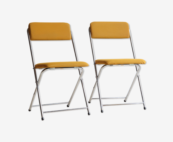 Pair Of Eyrel 70s Folding Chairs In, Lina Leather Folding Chair
