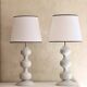 Large antique wooden ball lamps