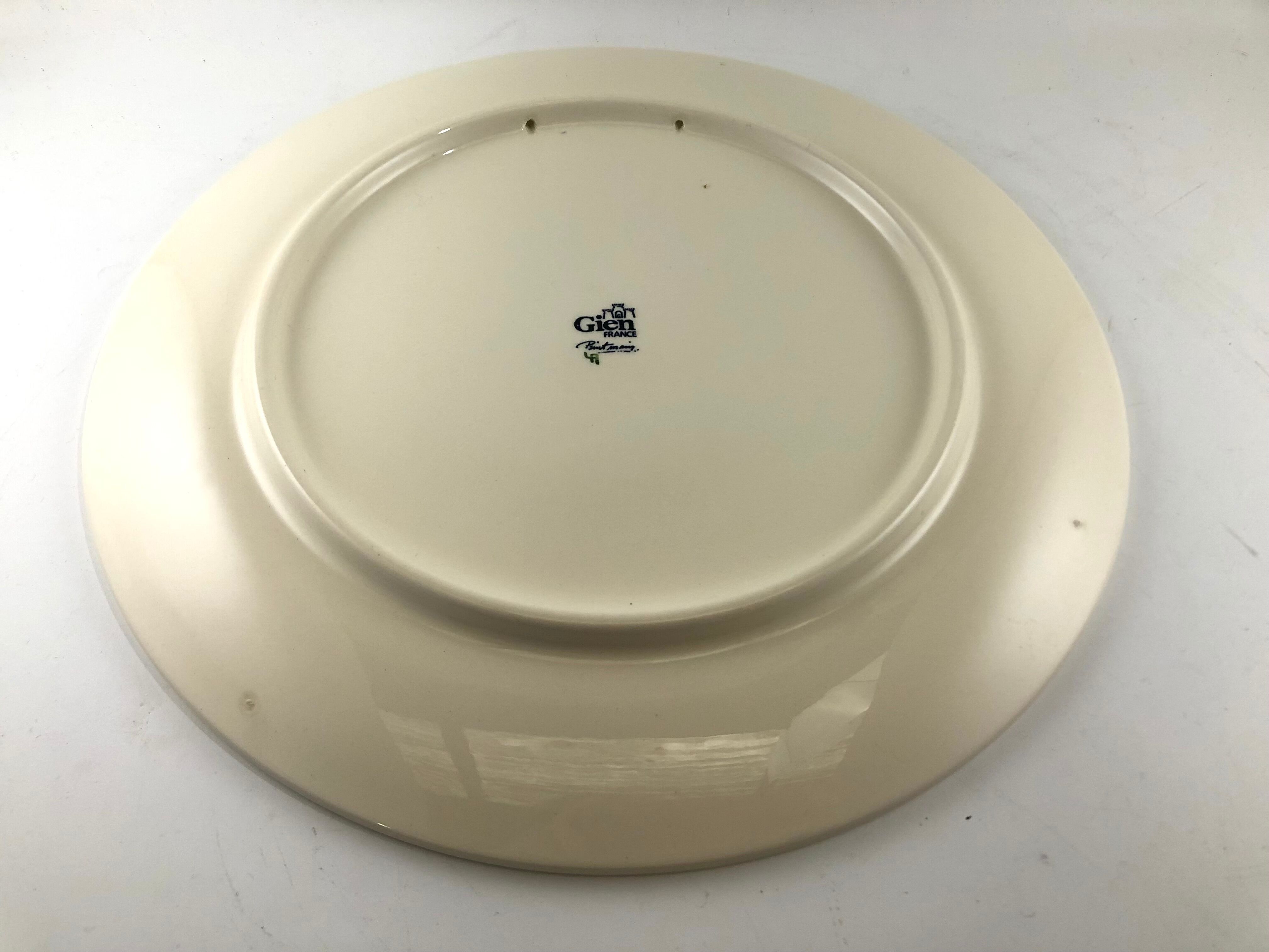 Round dish Gien decoration bothée or cashmere 26cm for pie and cake