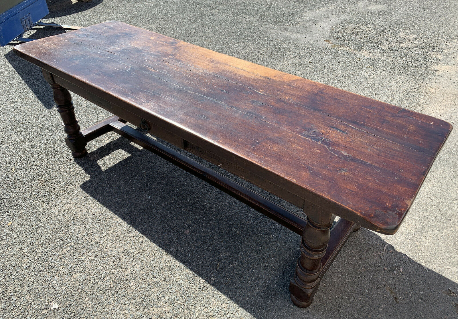 Table de ferme louis xiii en chêne massif vers 1900