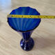 Cobalt blue blown glass vintage artisan vase, handmade, German.