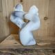 Marble statuette dated and signed F. Gelhausen "Embraced Nude"