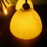 5-branched pendant light from the 70s, Honsel, Germany