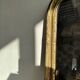 Large gilded mirror 19th century rounded corners mercury glass Louis XVI style