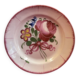 Eastern Faience Plate from St Clément Les Islettes, flowers..Ø 22.5 cm