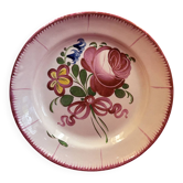 Eastern Faience Plate from St Clément Les Islettes, flowers..Ø 22.5 cm