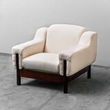 Coppia di poltrone cotone bianco saporiti anni ’70 vintage modernariato