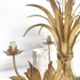 Italian chandelier leaves ears of wheat golden metal 60s/70s