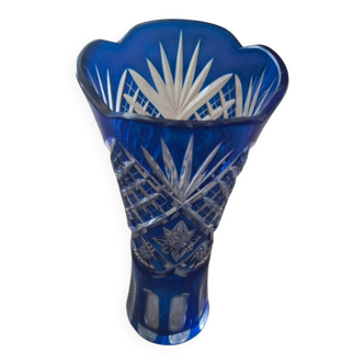 Large cobalt blue vase from Bohemia -