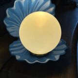 Vintage blue opaline shell lamp