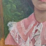 Portrait of a young bourgeois woman on canvas