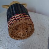 Anthropomorphic glass and rattan bottle 50s