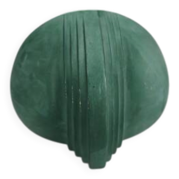 Art Deco wall light in green faience.