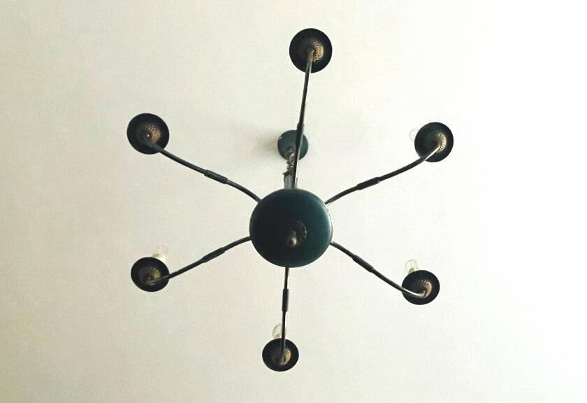 Vintage neoclassical style column chandelier 50s