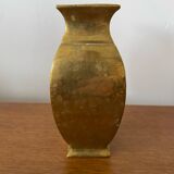 Ancien vase style deknudt en laiton massif vintage #b972