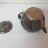 Teapot + 6 ceramic cups signed LC (Signature to be identified)